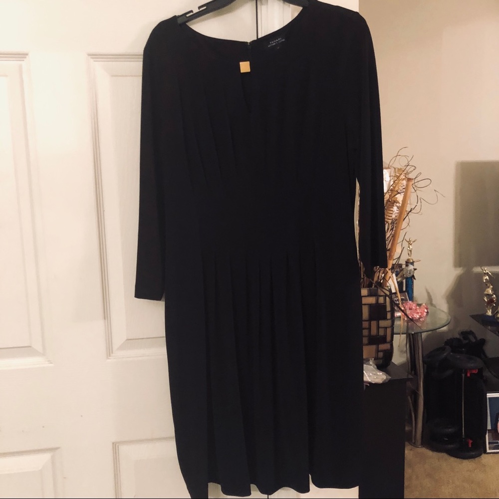 Long sleeve flattering black dress